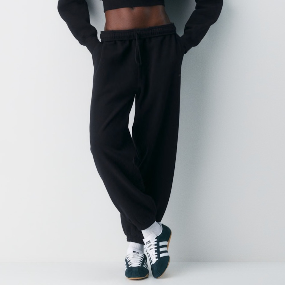 Aritzia Tna Cozy Sweatfleece Mega Jogger / Black